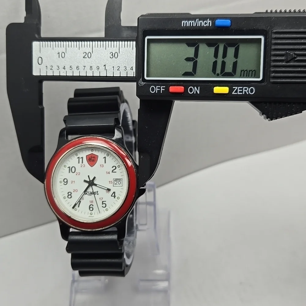 Mens Quest Army Military Style Date Watch 3ATM Quartz LDW-50 New Battery